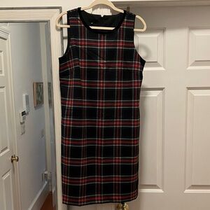Talbots Holiday Black and Red Plaid Dress size 10-New!